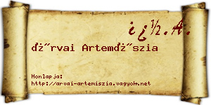 Árvai Artemíszia névjegykártya